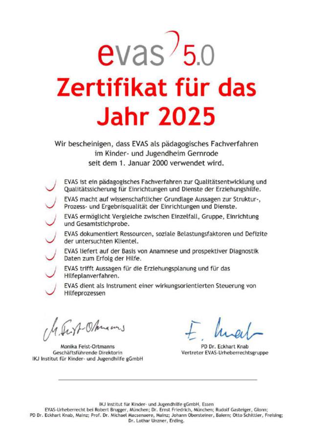 EVAS-Zertifizierung